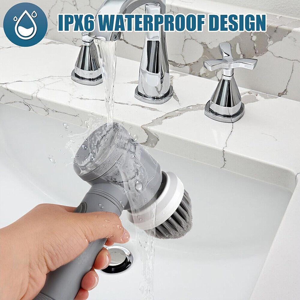 10Pcs Rechargeable Electric Cordless Cleaning Brush Spin Scrubber Turbo Scrub UK NEW